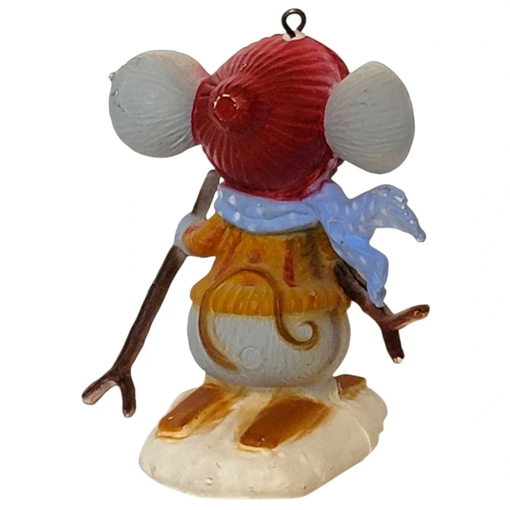VTG 80s Christmas Around the World Outdoor Mice Ornament Skiing Mouse Hong‎ Kong